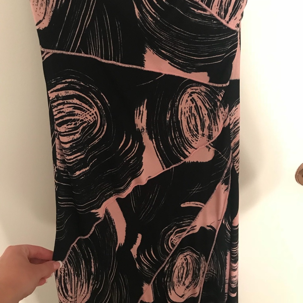 Strapless pink and black dress